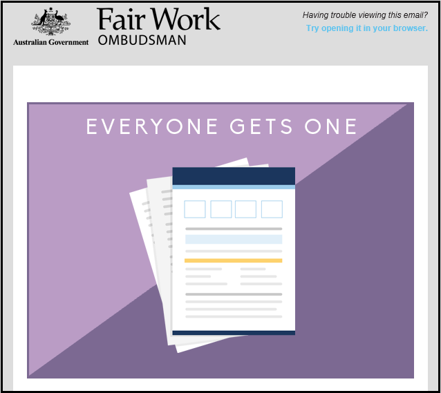 Fair Work Information Statements – annual issue to all employees recommended