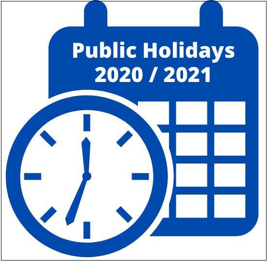 Final public holidays for 2020 and New Years Day