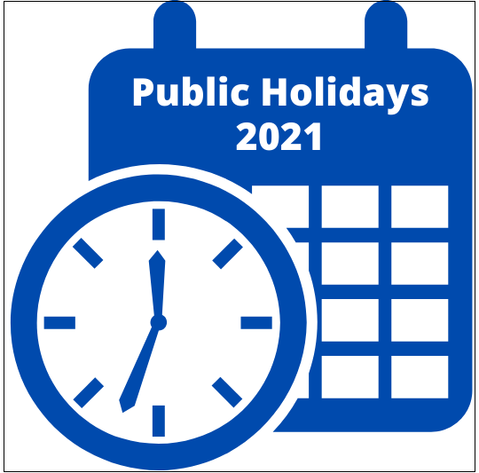 Updated public holiday schedule available for download