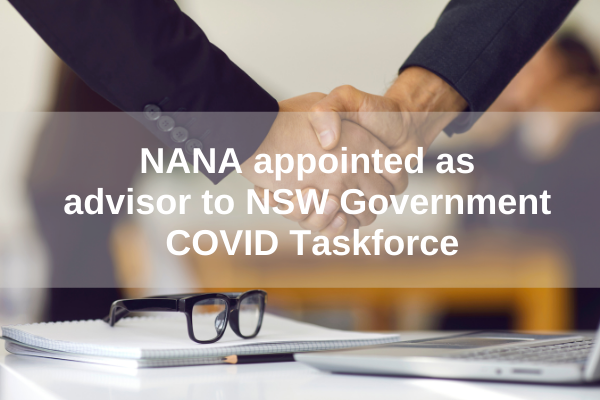 NANA appointed as advisor to NSW Government COVID Taskforce