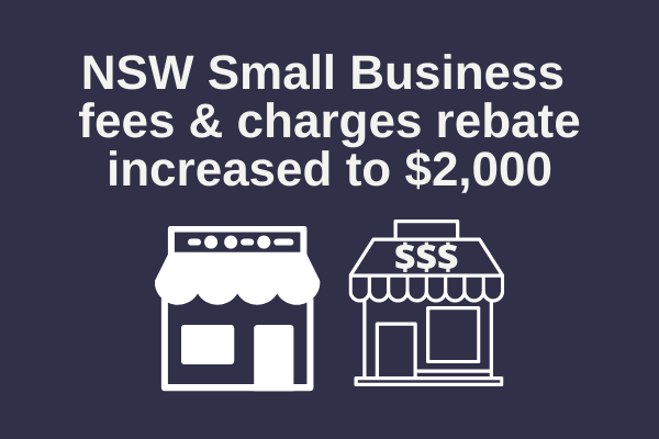 NSW Government fees and charges rebate yet to be extended to $2,000