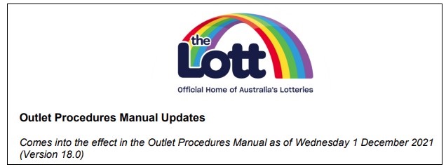 Changes to lotteries operations manual apply from today